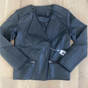 Ferrari Black Women Leather Jacket Size Medium.